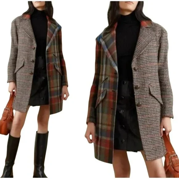 New VERONICA BEARD India Patchwork Dickey Coat Size 4